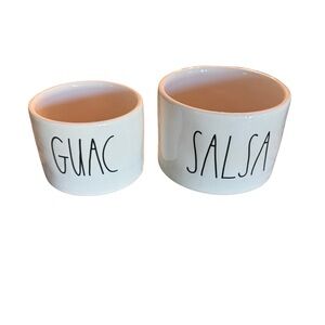 Rae Dunn Artisan Salsa And Guacamole Bowl Set Farmhouse Basics Fiesta Taco Night